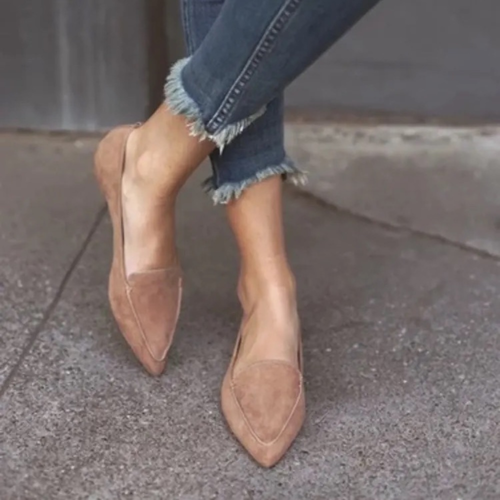 Lulu’s Emmy Camel Suede Pointed Loafer | Size 6.5